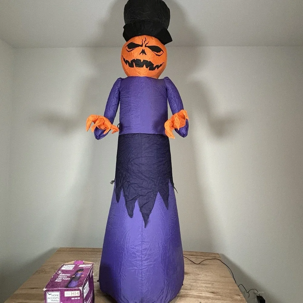 5ft Airblown Inflatable Halloween Pumpkin Reaper Home Accents Holiday Blow Up